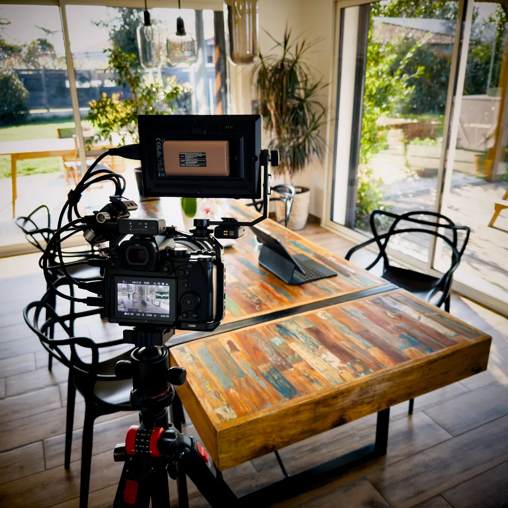 Setup Lumix S5 IIX et moniteur lors d’un tournage 6 K