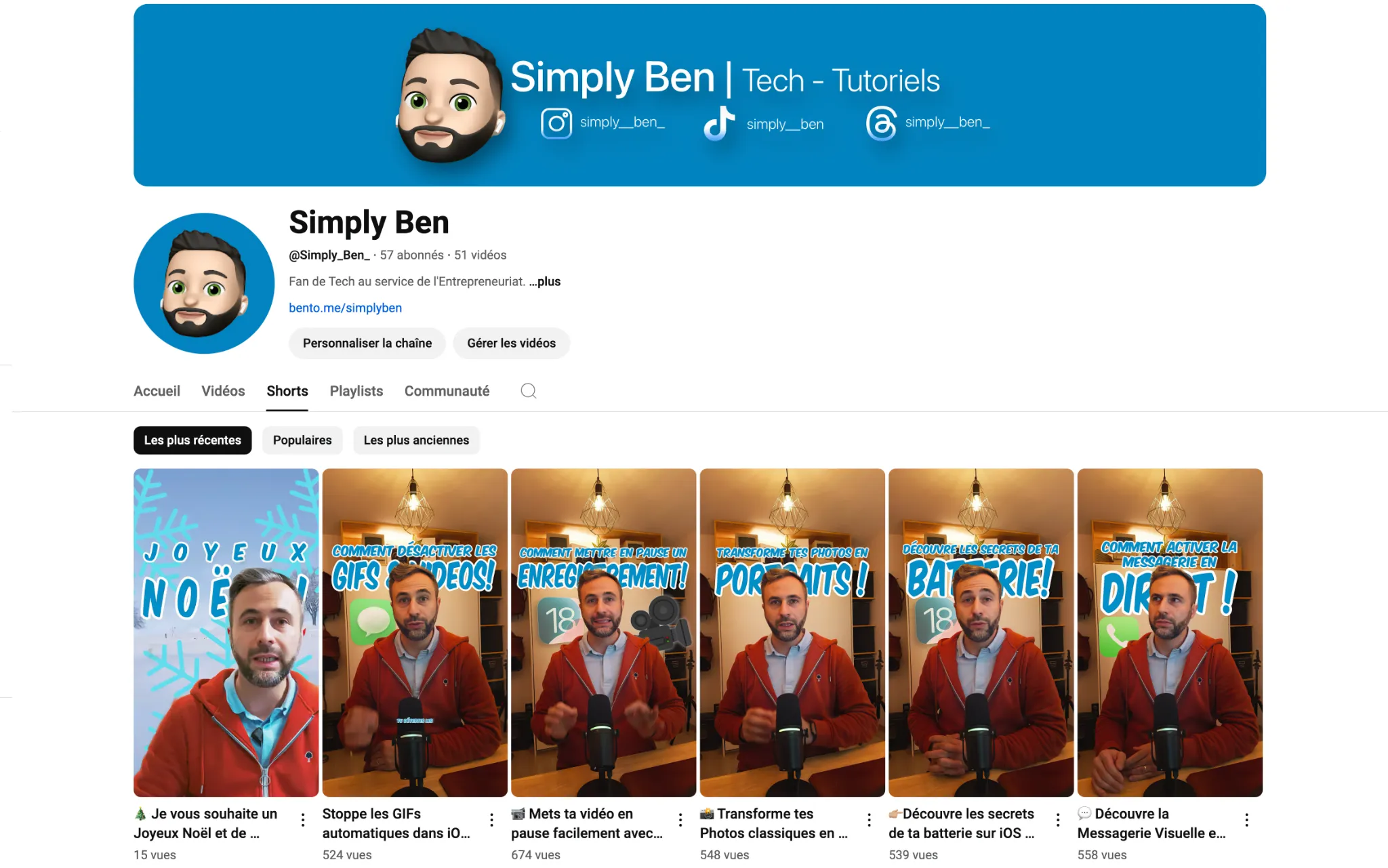 Capture d’écran de la chaîne YouTube Simply_Ben, illustrant des conseils clairs avec un montage fluide et des animations graphiques.