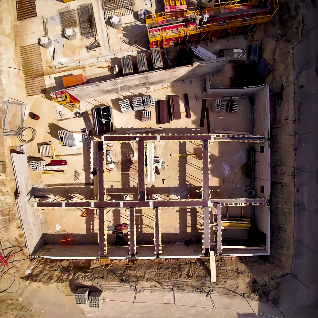 Vue zénithale de chantier pour suivi d’avancement par drone