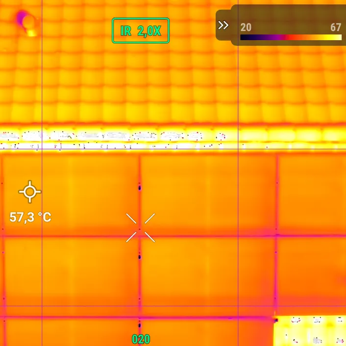Thermographie infrarouge par drone de panneaux photovoltaïques